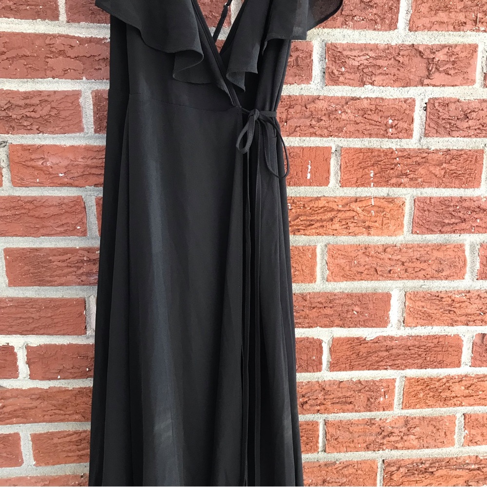 Anthropologie Yumi Kim Full Bloom Wrap Maxi Dress Black Size Medium - Picture 4 of 13